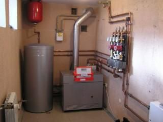 Heating a private and country house with a diesel boiler