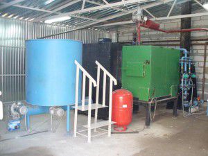 Ohrev vody v drevárskej dielni