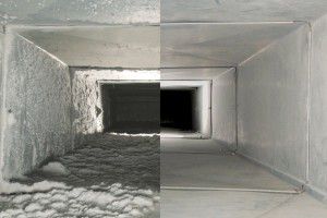 air duct before and after cleaning