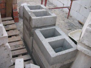 ventilation duct made of ready-made concrete blocks