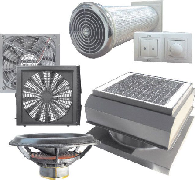 conjunto aproximado de componentes para ventilação doméstica