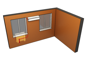 split system in a room with two windows