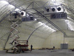 instalação de ventilação do hangar