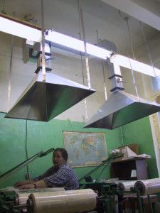 campanas extractoras para ventilación local del taller