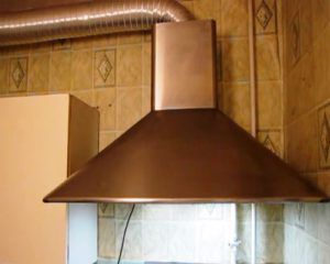 Hood with corrugated air duct