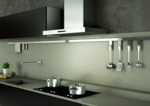 Cooker hood in the interior